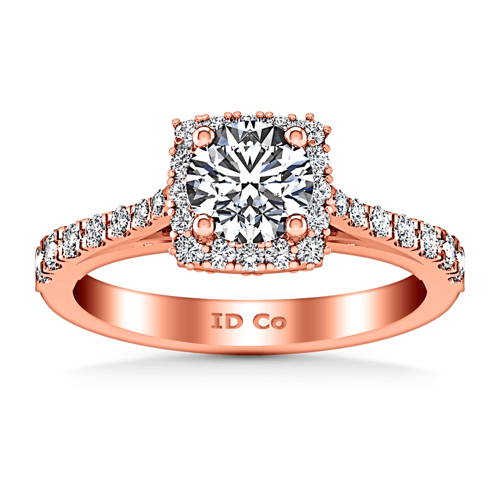 Halo Diamond Engagement Ring Mallory 14K Rose Gold engagement rings imaginediamonds 