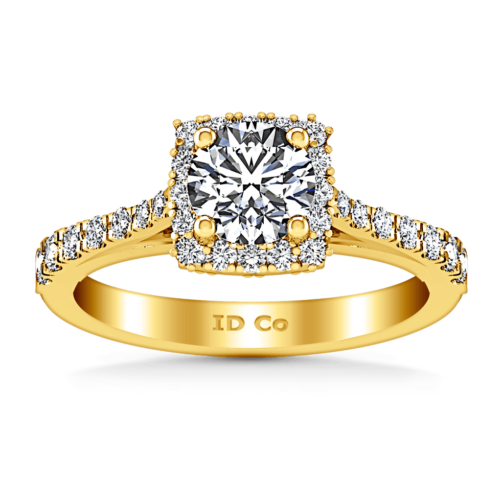 Halo Diamond Engagement Ring Mallory 14K Yellow Gold engagement rings imaginediamonds 