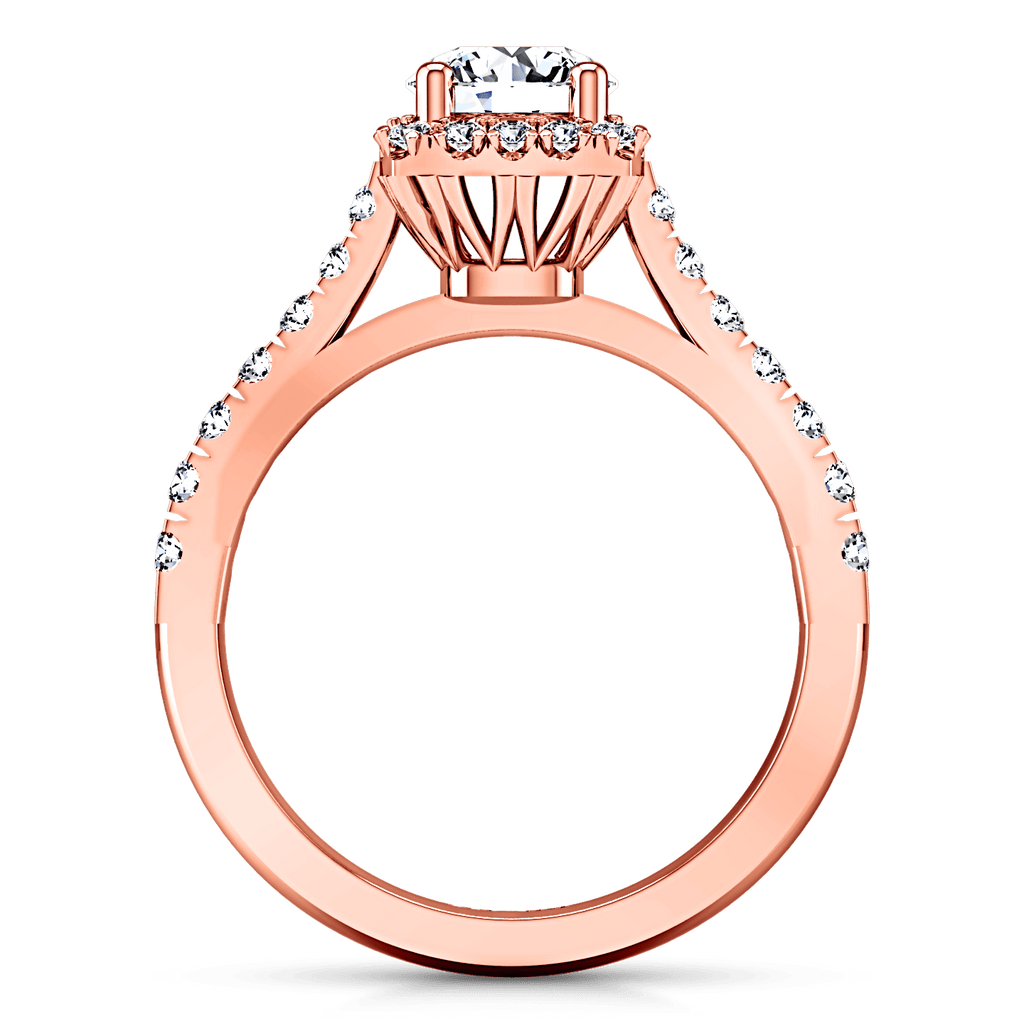 Halo Diamond Engagement Ring Mallory 14K Rose Gold engagement rings imaginediamonds 