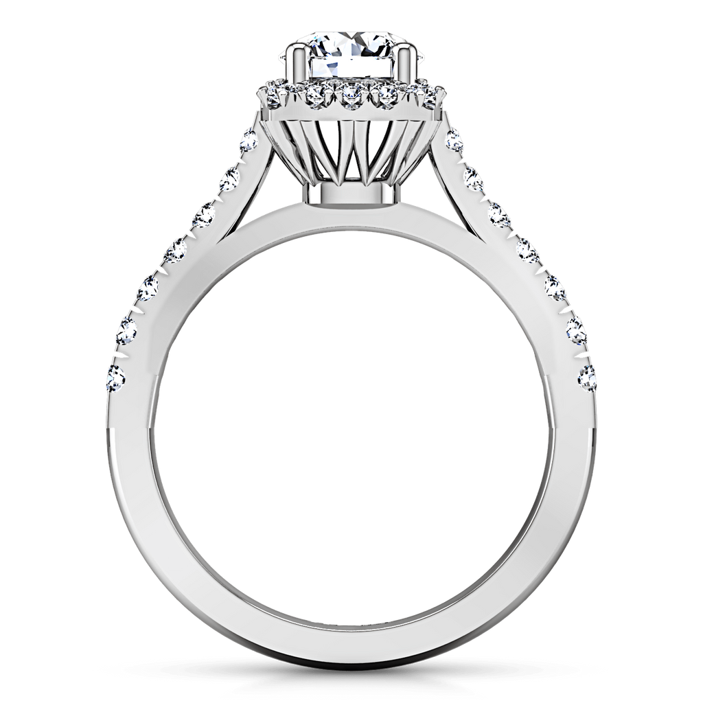 Round Diamond Halo Engagement Ring Mallory 14K White Gold engagement rings imaginediamonds 