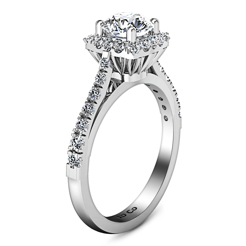 Round Diamond Halo Engagement Ring Mallory 14K White Gold engagement rings imaginediamonds 