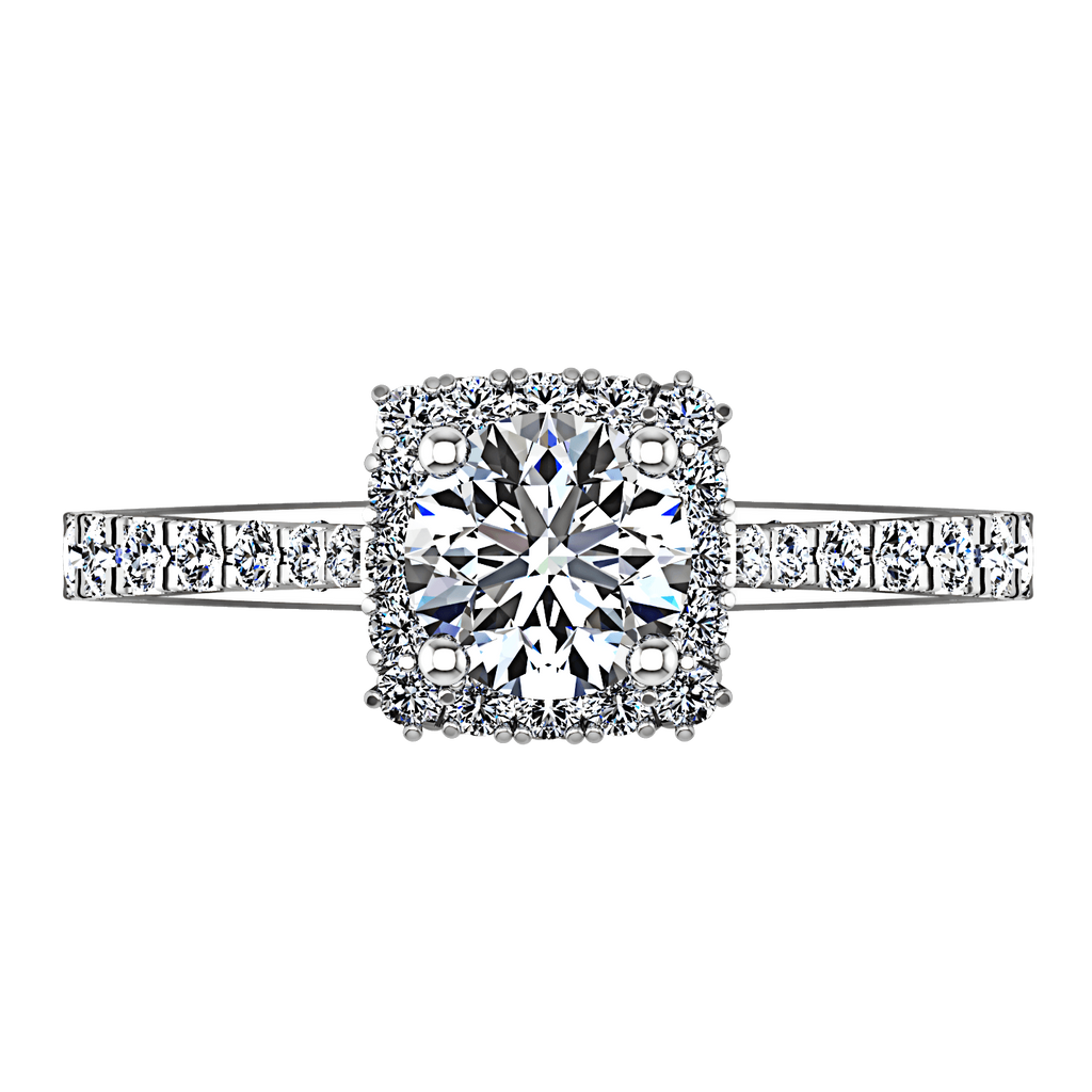 Round Diamond Halo Engagement Ring Mallory 14K White Gold engagement rings imaginediamonds 