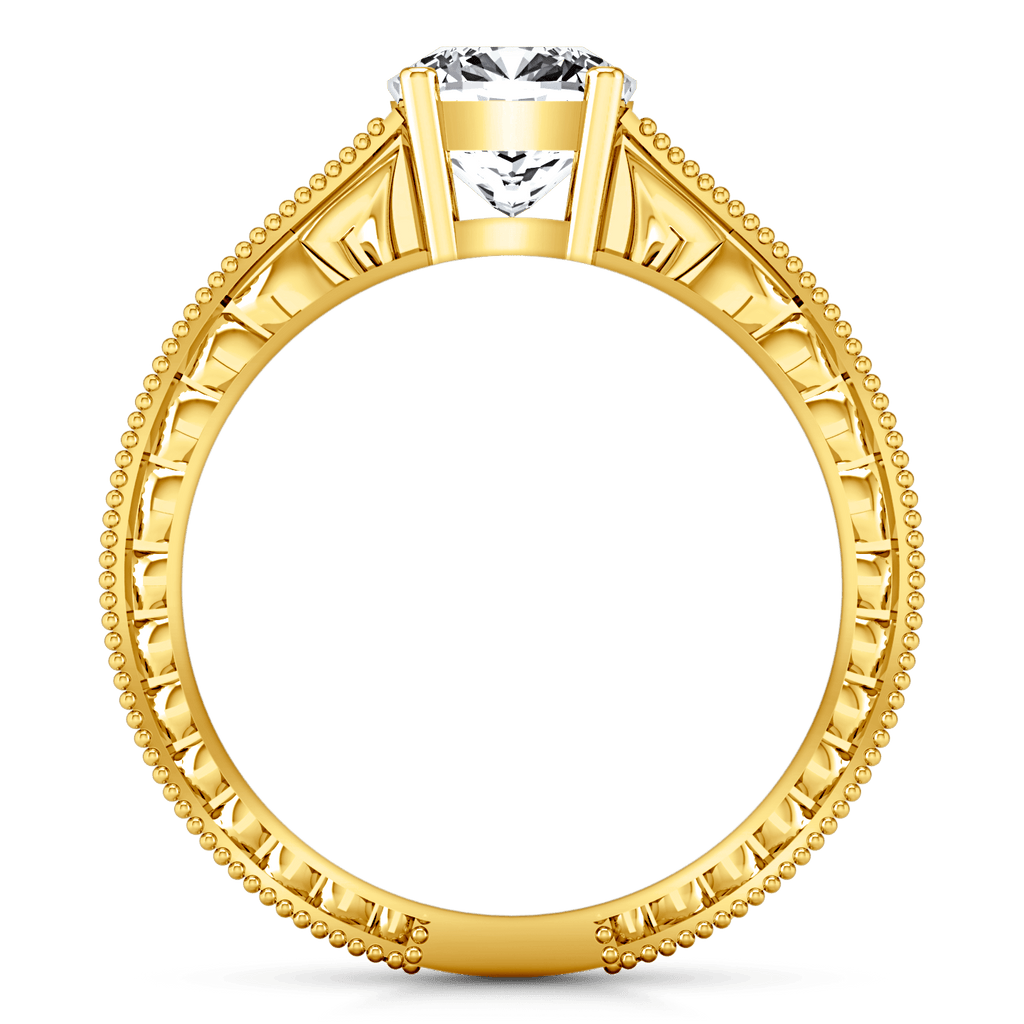 Pave Cushion Cut Engagement Ring Primrose 14K Yellow Gold engagement rings imaginediamonds 