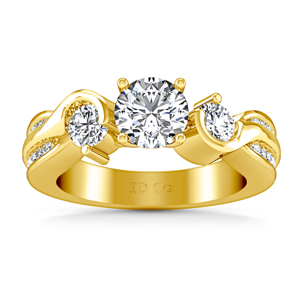Three Stone Diamond Engagement Ring Cosette 14K Yellow Gold engagement rings imaginediamonds 