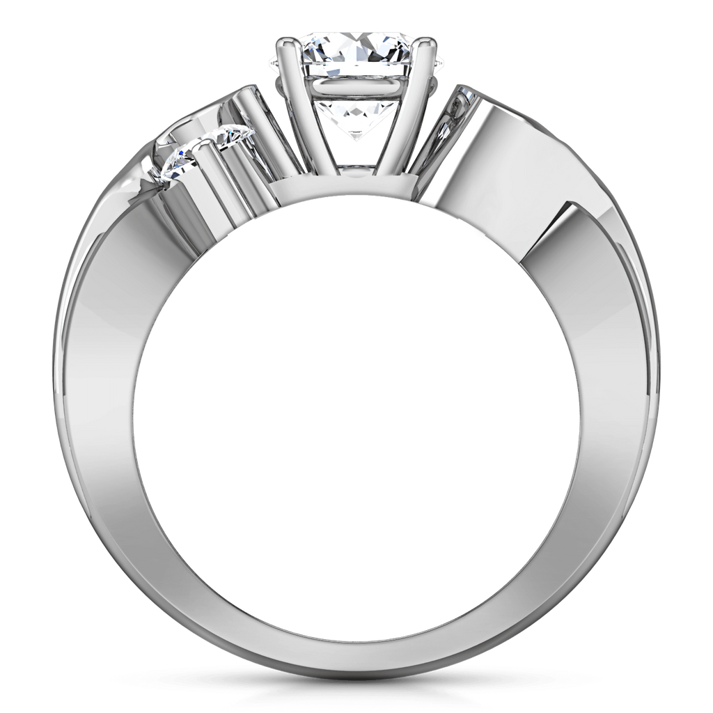Round Diamond Three Stone Engagement Ring Cosette 14K White Gold engagement rings imaginediamonds 