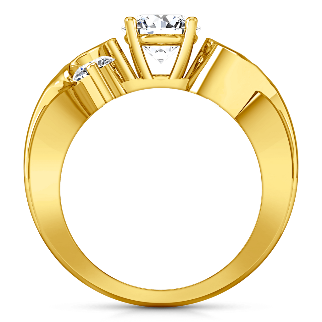 Three Stone Diamond Engagement Ring Cosette 14K Yellow Gold engagement rings imaginediamonds 