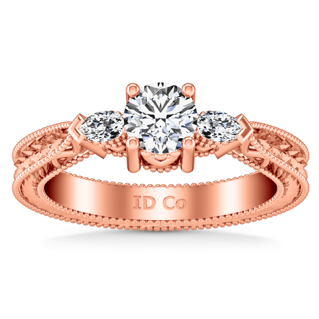 Three Stone Diamond EngagementRing Haven 14K Rose Gold engagement rings imaginediamonds 