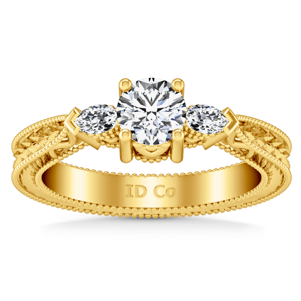 Three Stone Diamond Engagement Ring Haven 14K Yellow Gold engagement rings imaginediamonds 