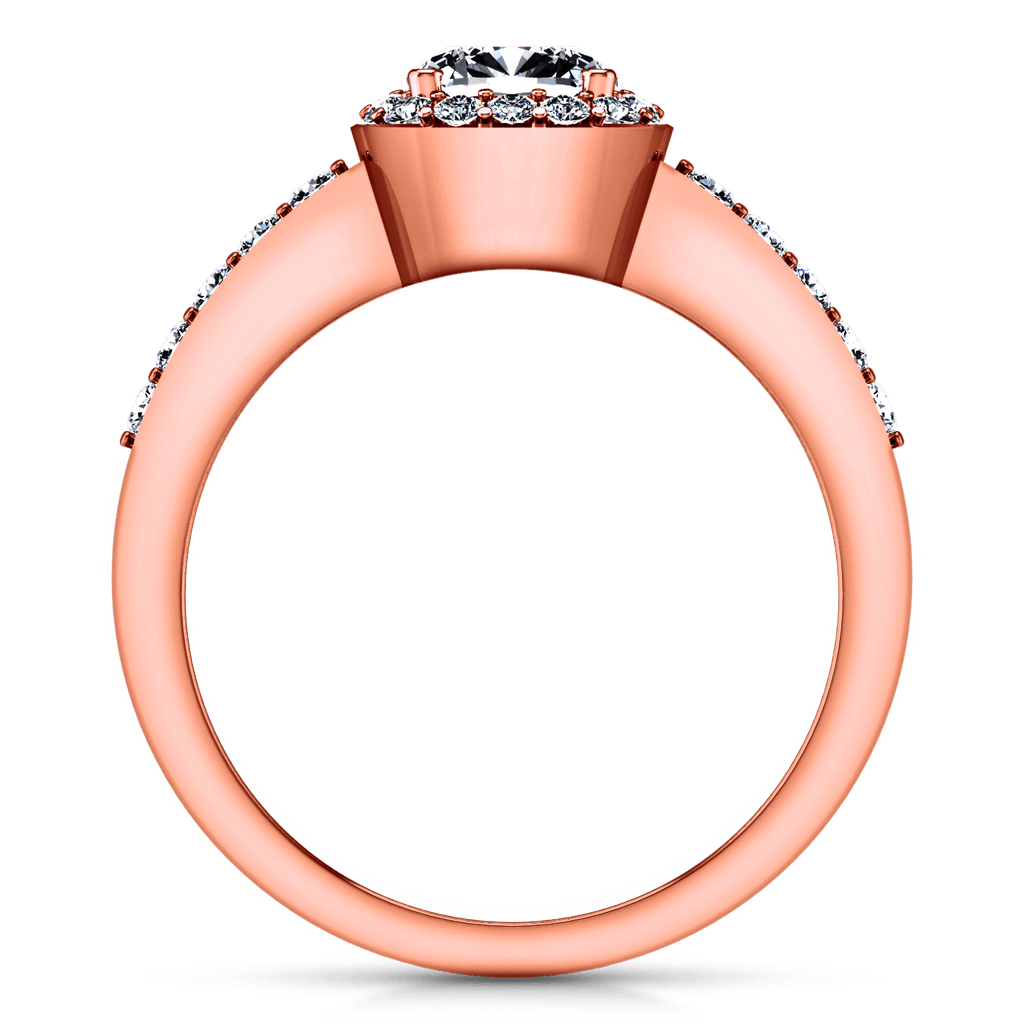 Halo Diamond Engagement Ring Eve 14K Rose Gold engagement rings imaginediamonds 