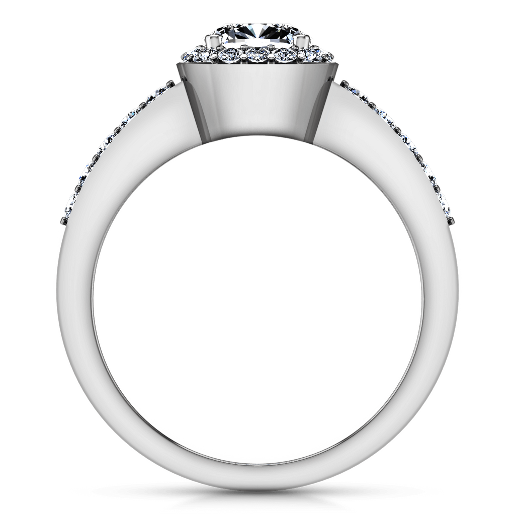 Round Diamond Halo Engagement Ring Eve 14K White Gold engagement rings imaginediamonds 