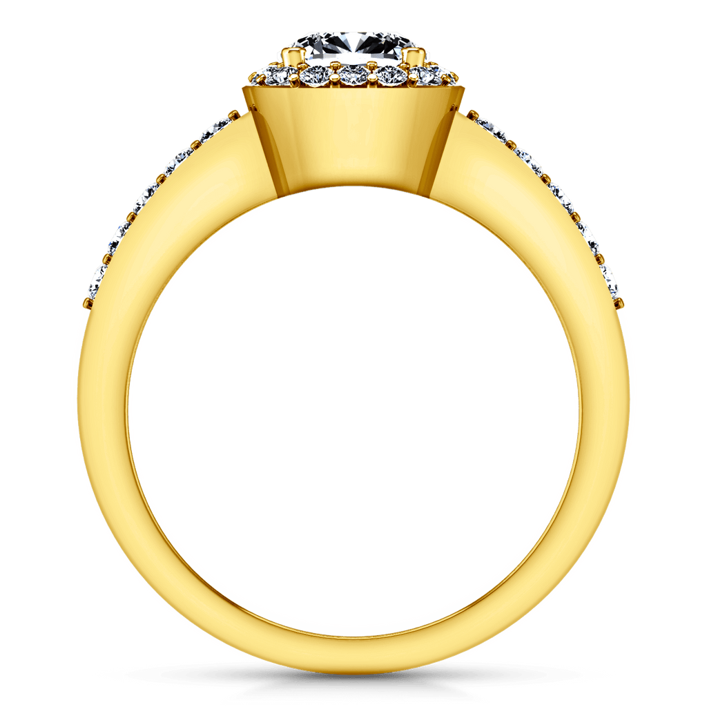 Halo Diamond Engagement Ring Eve 14K Yellow Gold engagement rings imaginediamonds 