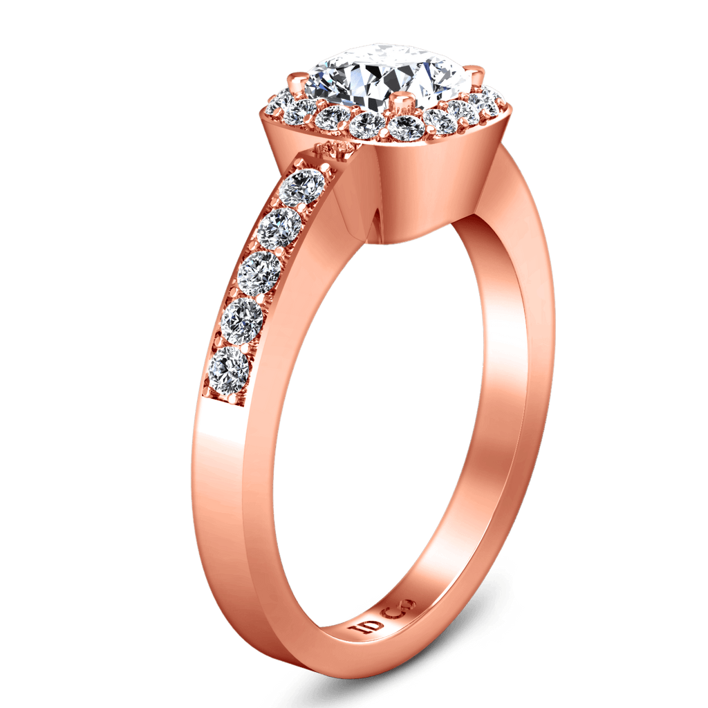 Halo Diamond Engagement Ring Eve 14K Rose Gold engagement rings imaginediamonds 