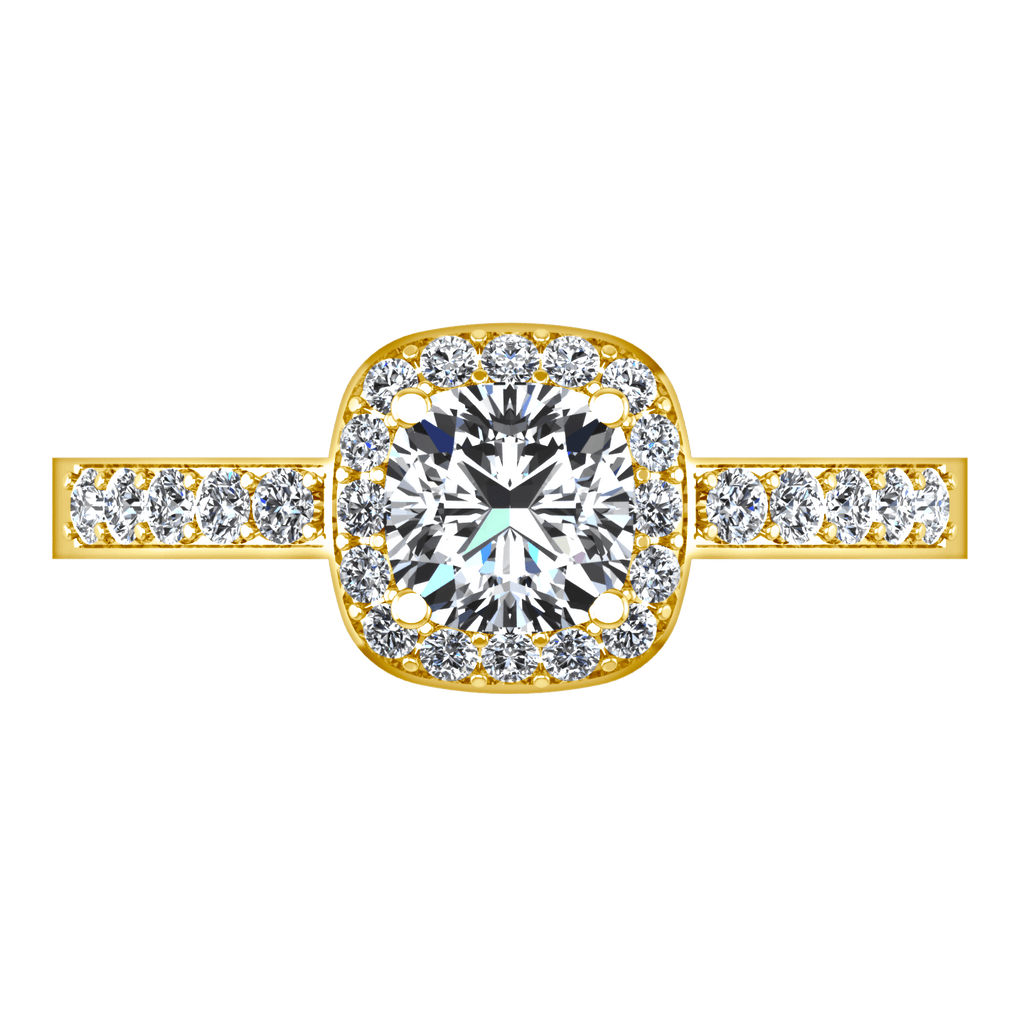 Halo Diamond Engagement Ring Eve 14K Yellow Gold engagement rings imaginediamonds 