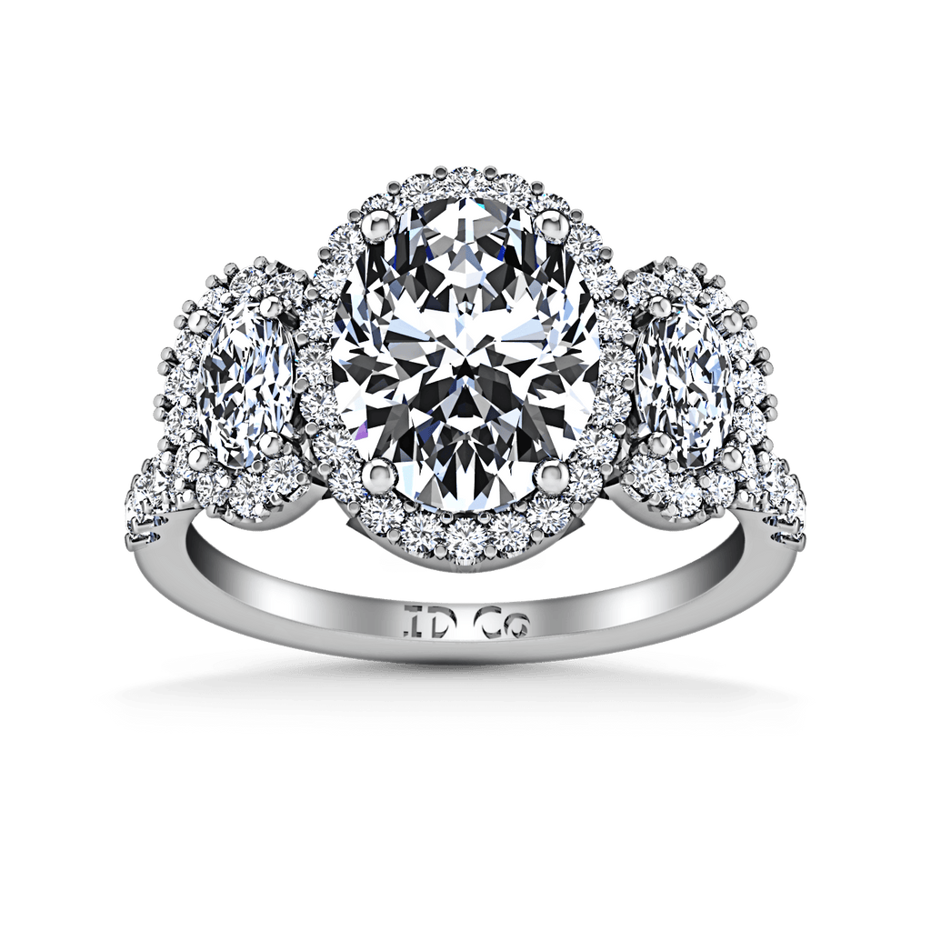 Halo Oval Diamond Engagement Ring Summer 14K White Gold engagement rings imaginediamonds 
