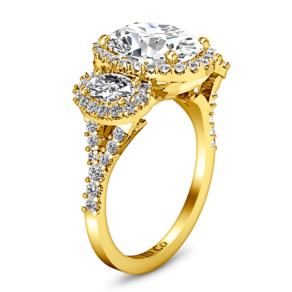 Halo Diamond Engagement Ring Summer 14K Yellow Gold engagement rings imaginediamonds 