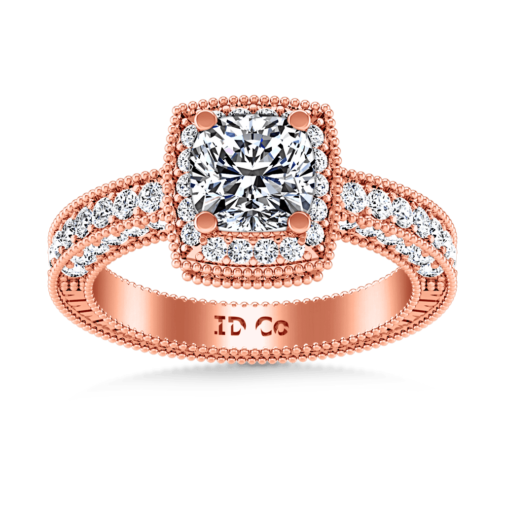 Halo Diamond Engagement Ring Danica 14K Rose Gold engagement rings imaginediamonds 