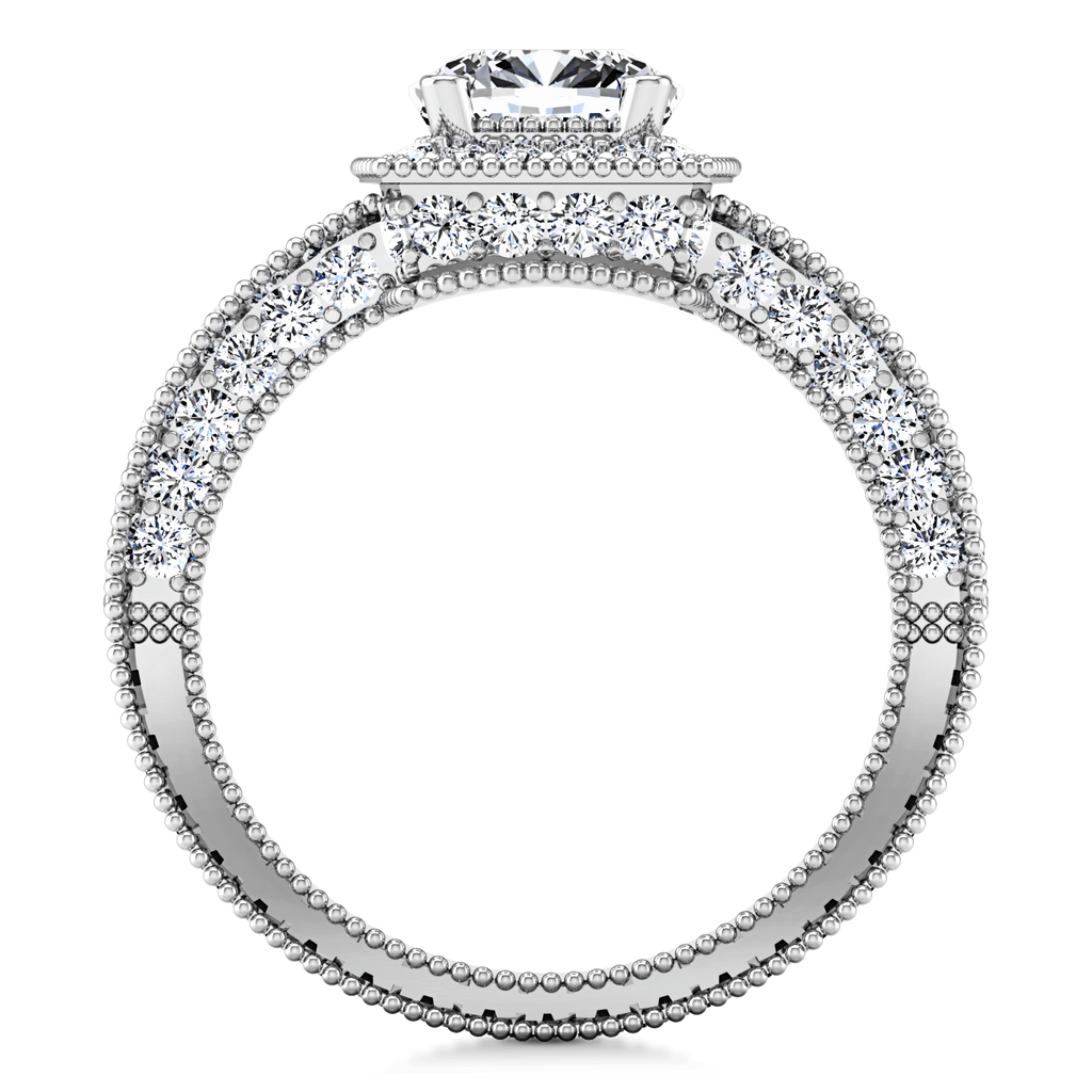 Round Diamond Halo Engagement Ring Danica 14K White Gold engagement rings imaginediamonds 