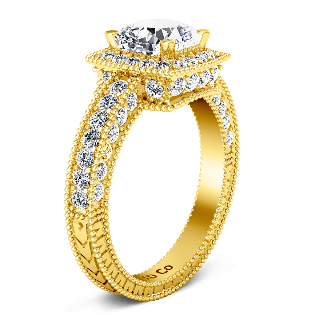 Halo Diamond Engagement Ring Danica 14K Yellow Gold engagement rings imaginediamonds 