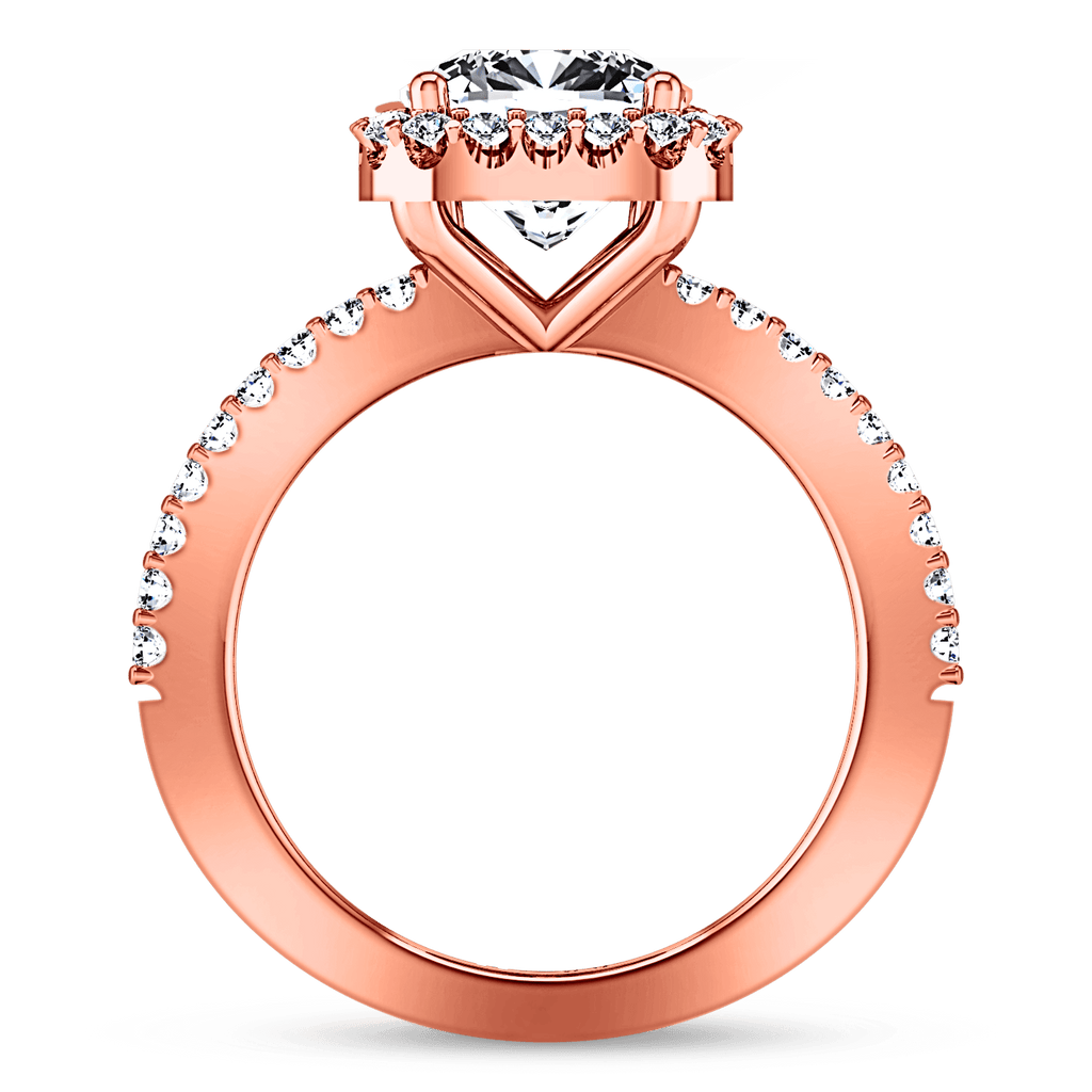 Halo Diamond Cushion Cut Engagement Ring Claire 14K Rose Gold engagement rings imaginediamonds 