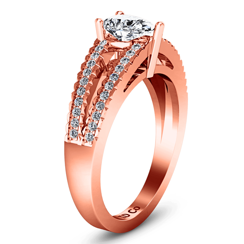 Pave Diamond Engagement Ring Season Pear 14K Rose Gold engagement rings imaginediamonds 