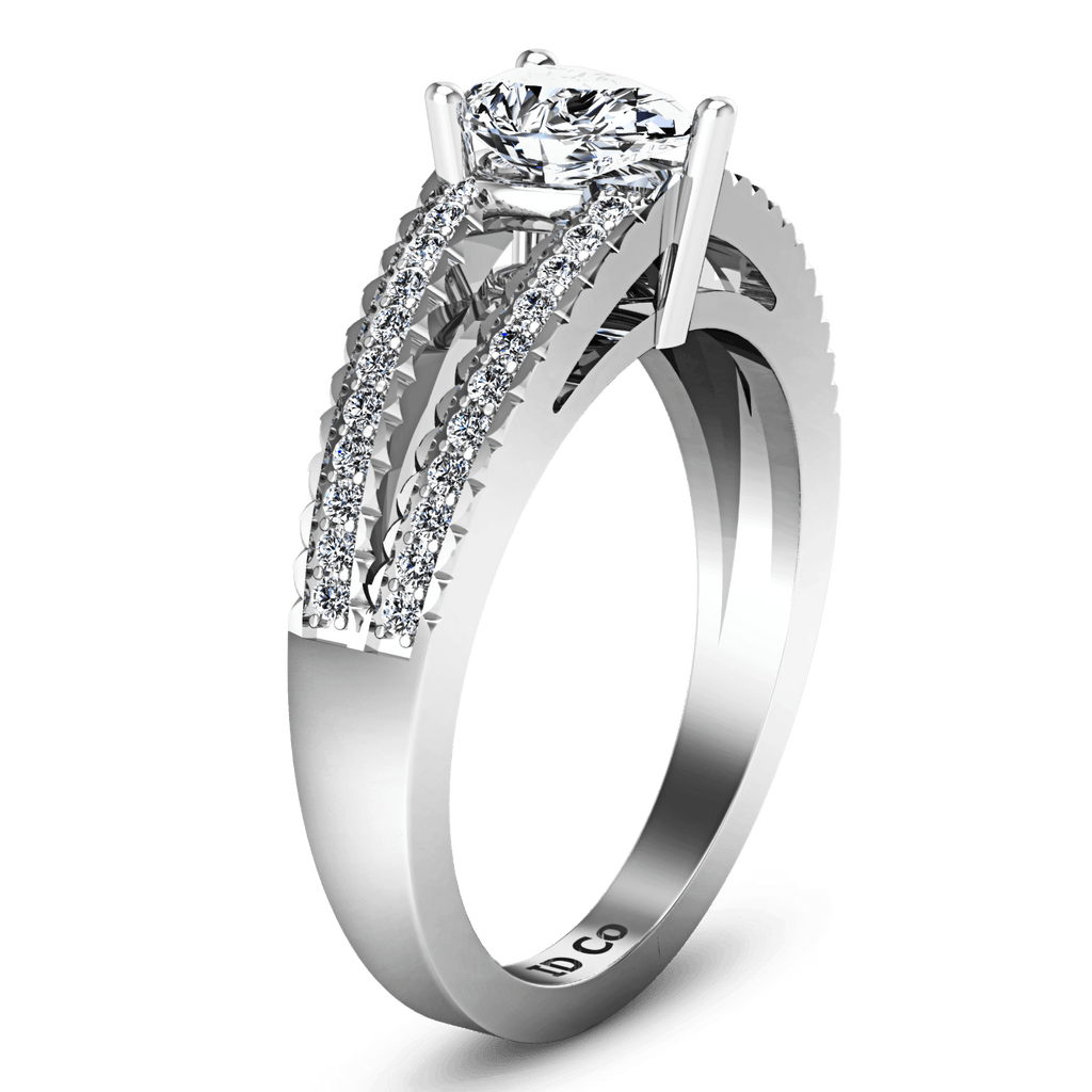 Pave Engagement Ring Season Pear 14K White Gold engagement rings imaginediamonds 