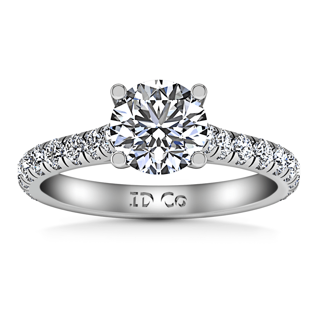 Round Diamond Pave Engagement Ring Anabelle 14K White Gold engagement rings imaginediamonds 