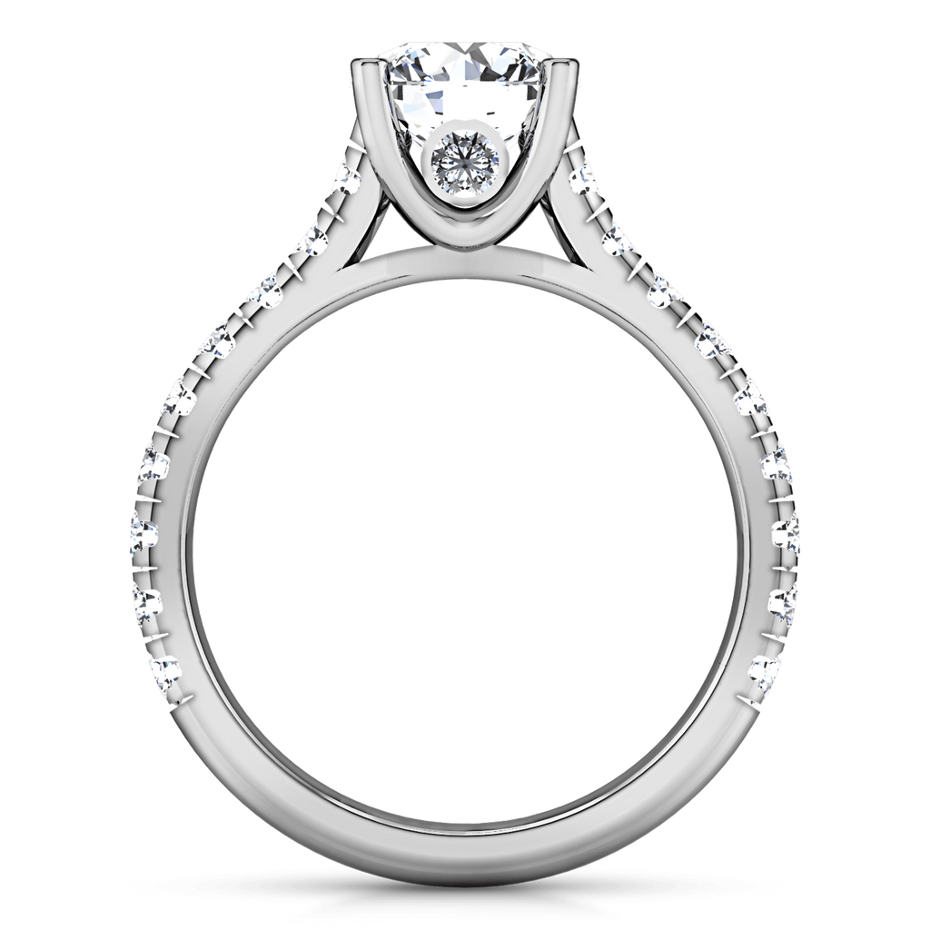 Round Diamond Pave Engagement Ring Anabelle 14K White Gold engagement rings imaginediamonds 