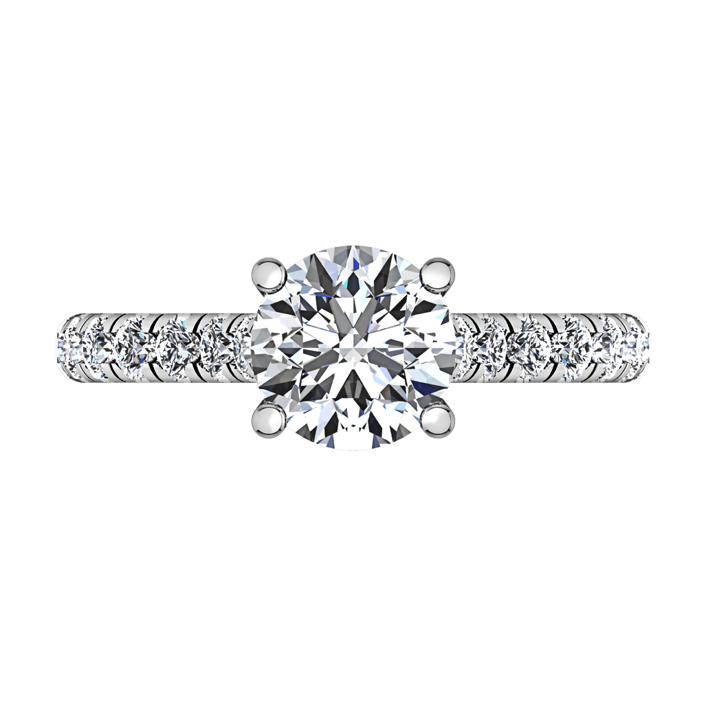 Round Diamond Pave Engagement Ring Anabelle 14K White Gold engagement rings imaginediamonds 