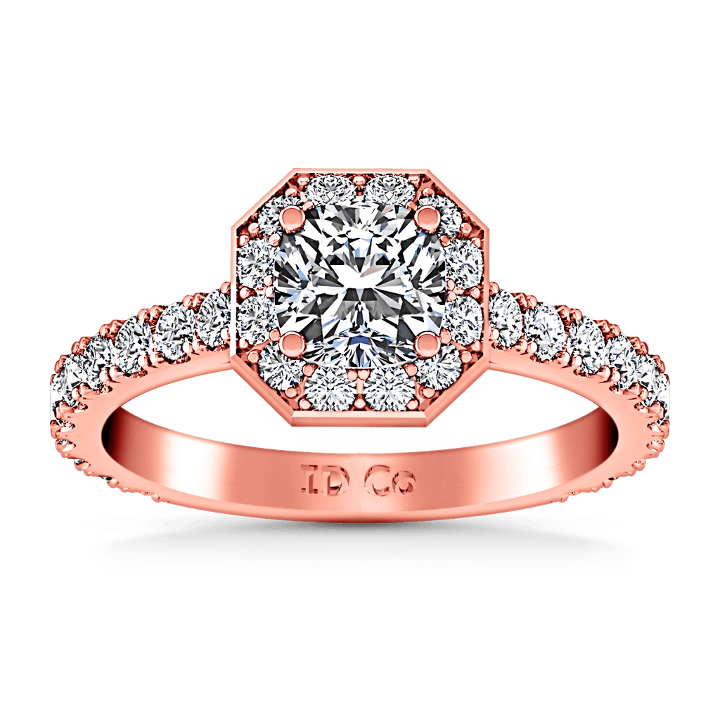 Halo Diamond Engagement Ring Irina 14K Rose Gold engagement rings imaginediamonds 