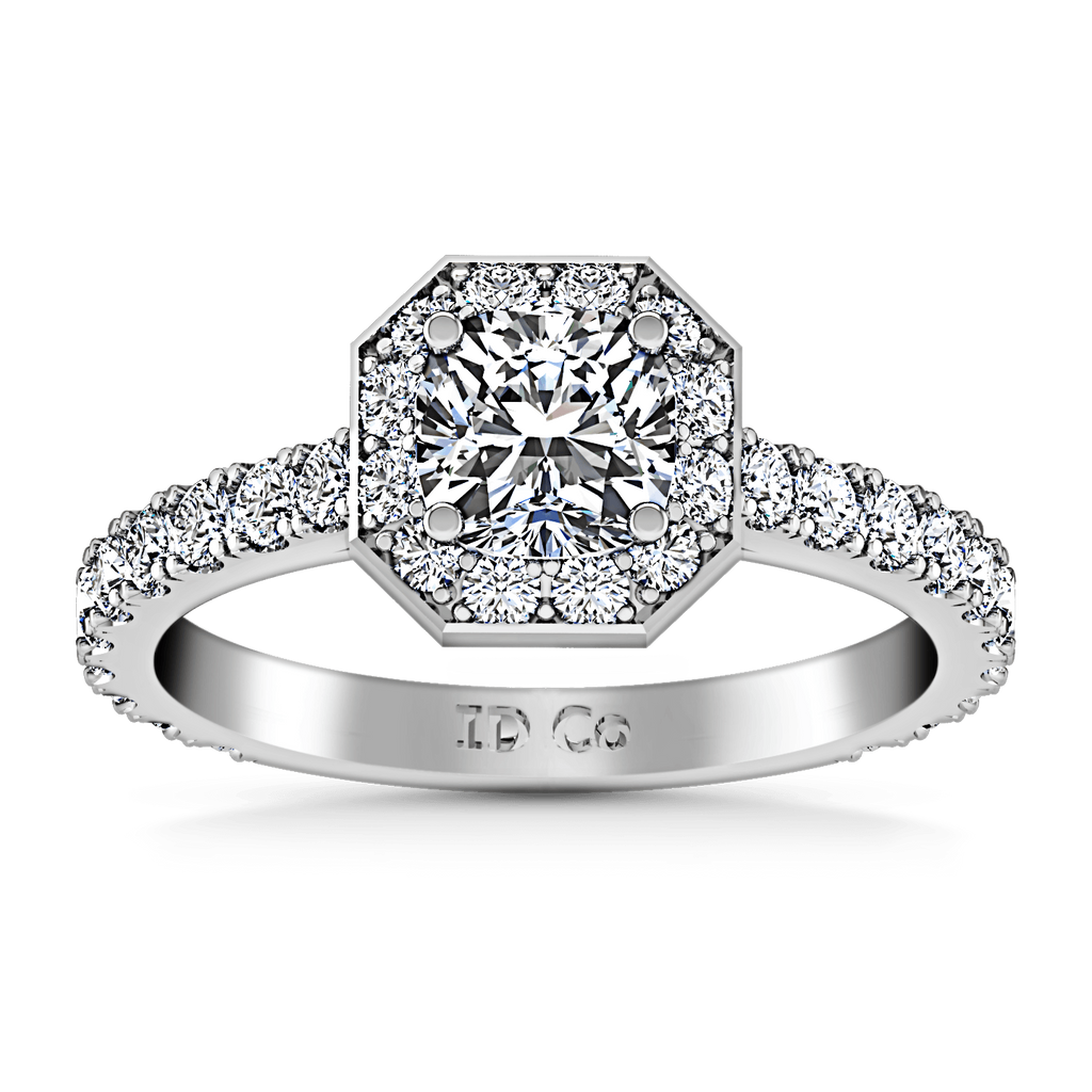 Round Diamond Halo Engagement Ring Irina 14K White Gold engagement rings imaginediamonds 