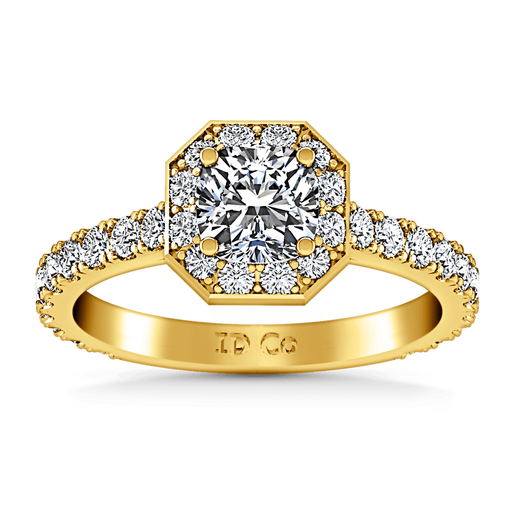 Halo Diamond Engagement Ring Irina 14K Yellow Gold engagement rings imaginediamonds 