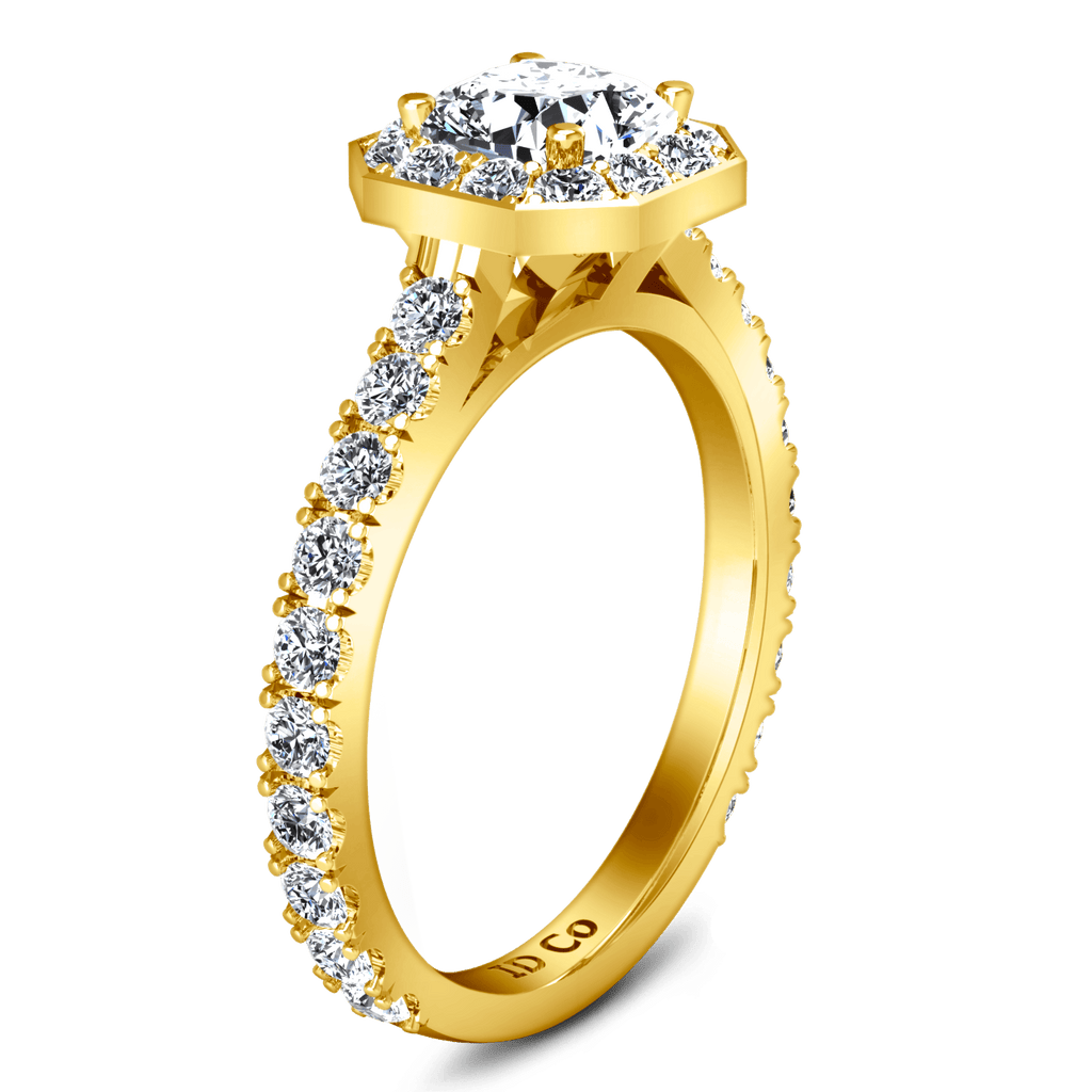 Halo Diamond Engagement Ring Irina 14K Yellow Gold engagement rings imaginediamonds 
