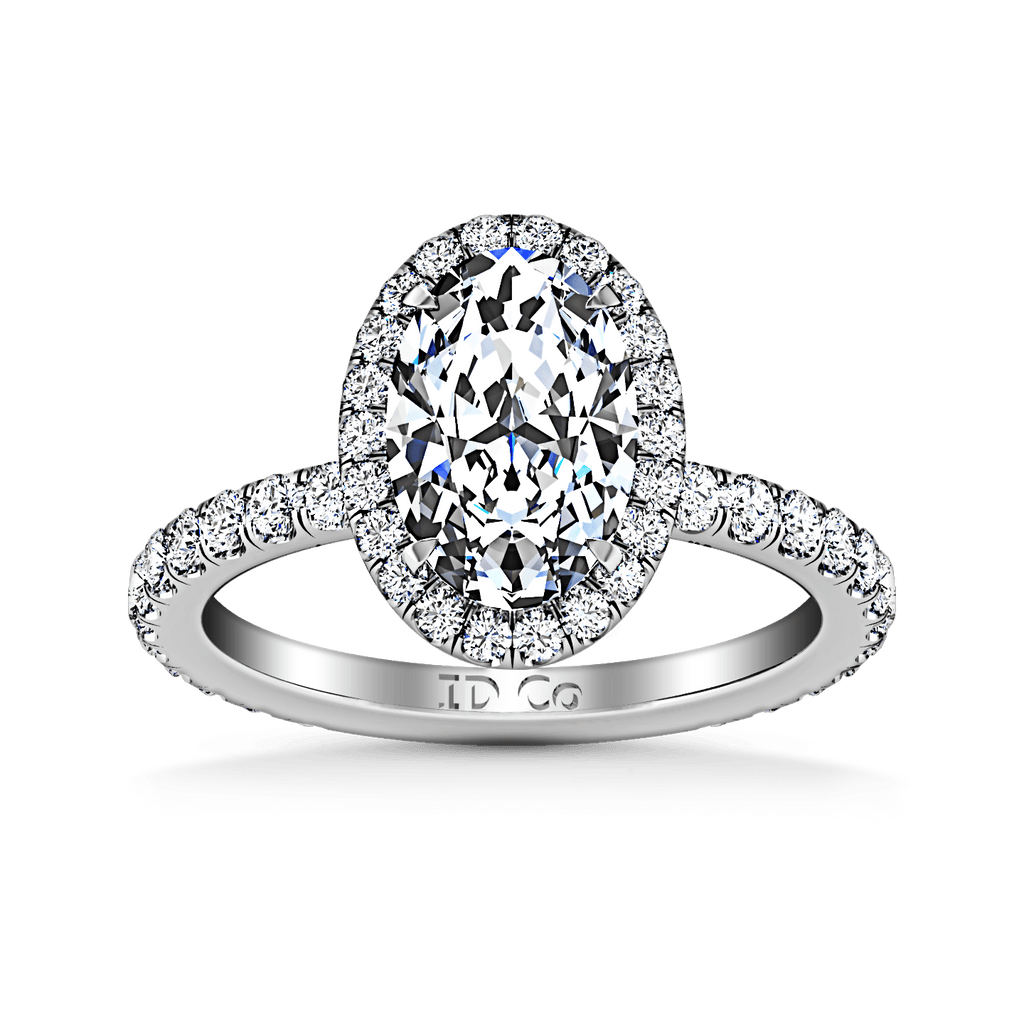 Halo Oval Diamond Engagement Ring Elsa 14K White Gold engagement rings imaginediamonds 