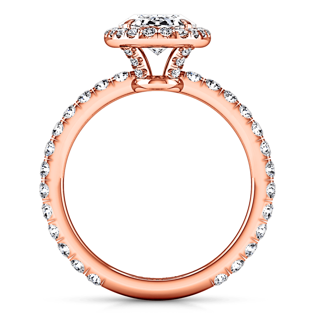 Halo Diamond Engagement Ring Elsa 14K Rose Gold engagement rings imaginediamonds 