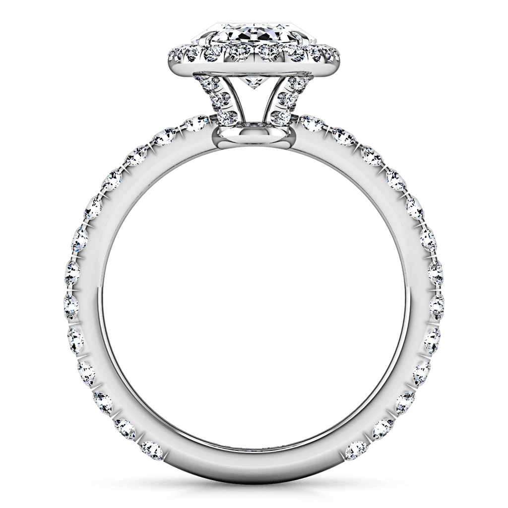 Halo Oval Diamond Engagement Ring Elsa 14K White Gold engagement rings imaginediamonds 