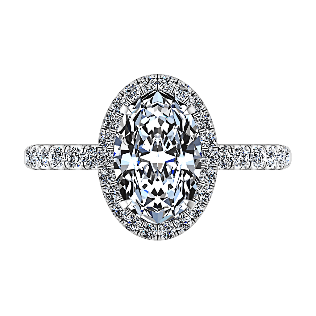 Halo Oval Diamond Engagement Ring Elsa 14K White Gold engagement rings imaginediamonds 
