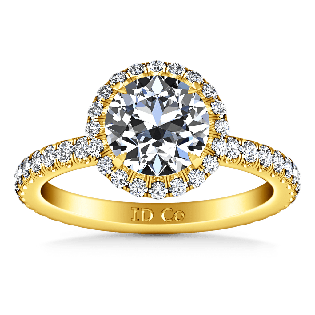 Halo Diamond Engagement Ring Clayton 14K Yellow Gold engagement rings imaginediamonds 