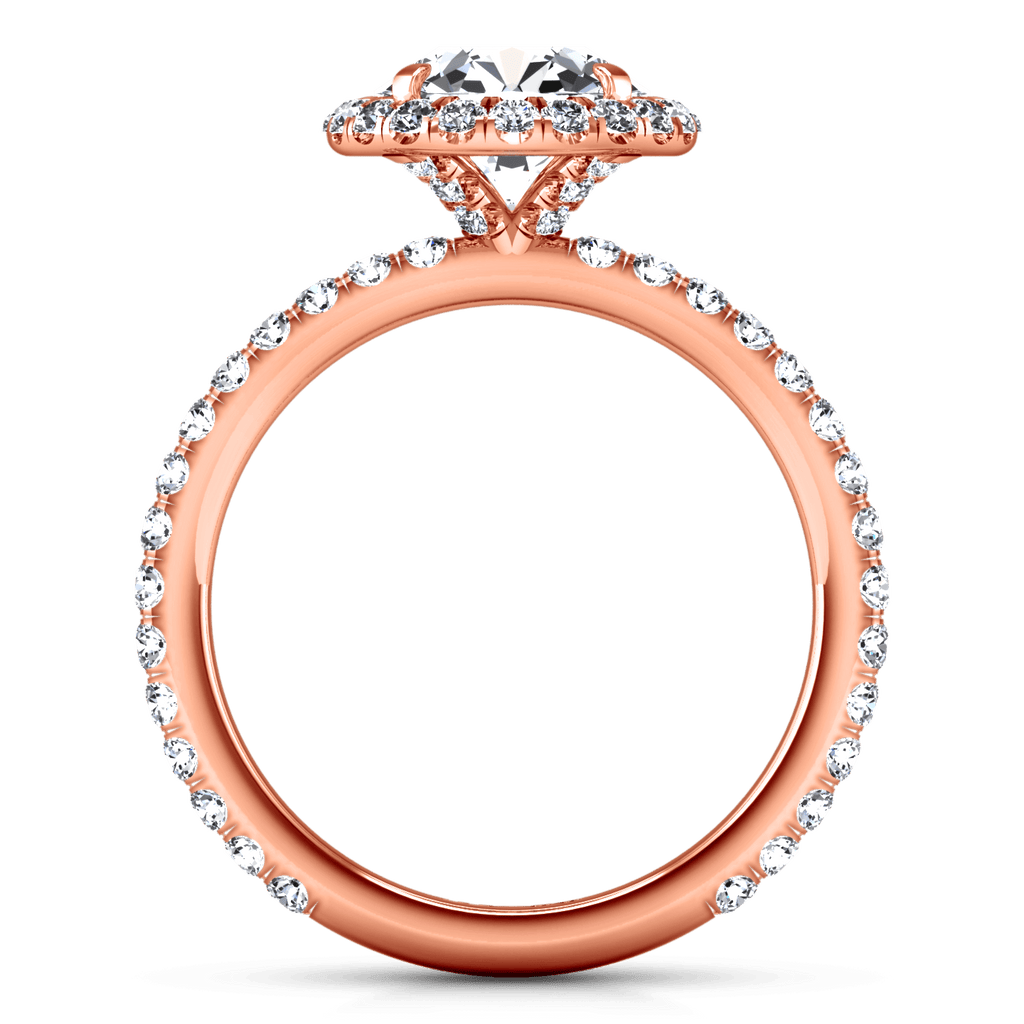 Halo Diamond Engagement Ring Clayton 14K Rose Gold engagement rings imaginediamonds 