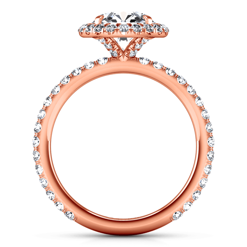 Halo Diamond Engagement Ring Clayton 14K Rose Gold engagement rings imaginediamonds 