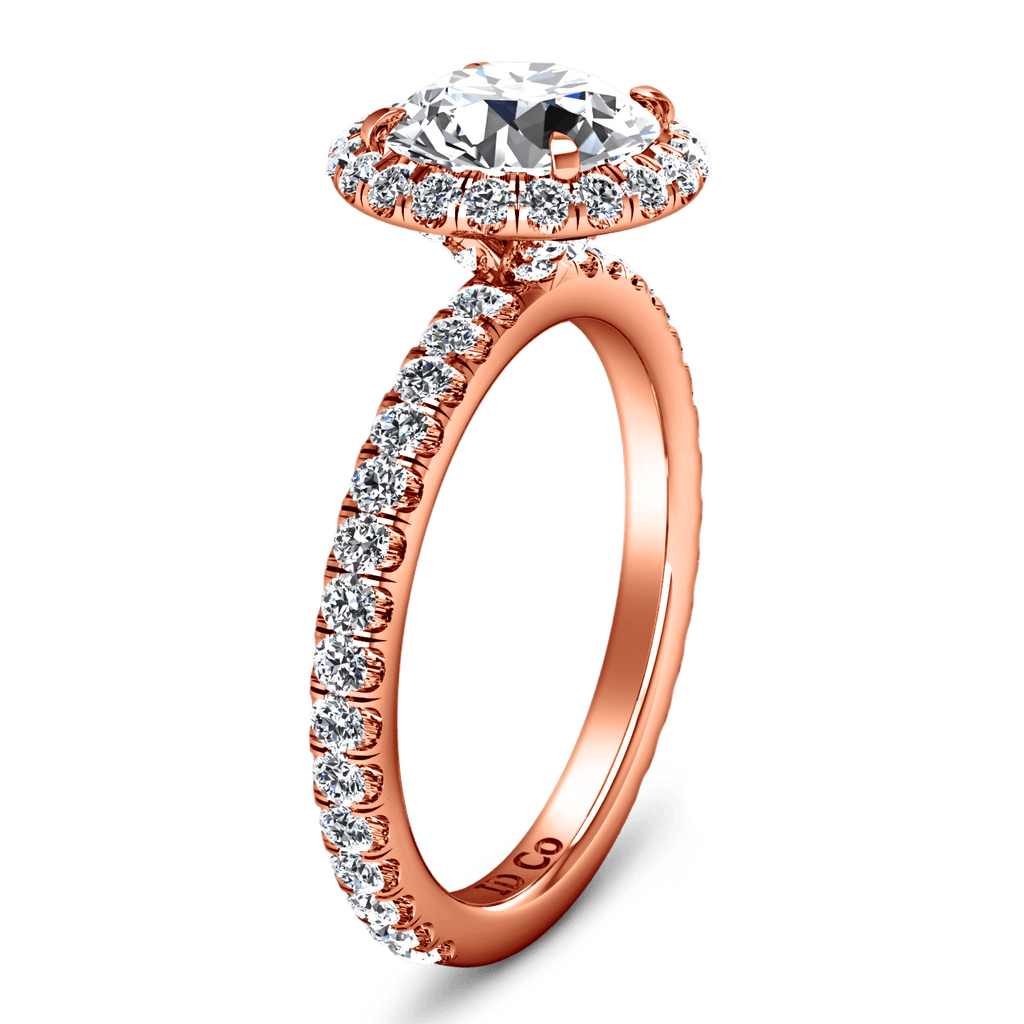 Halo Diamond Engagement Ring Clayton 14K Rose Gold engagement rings imaginediamonds 
