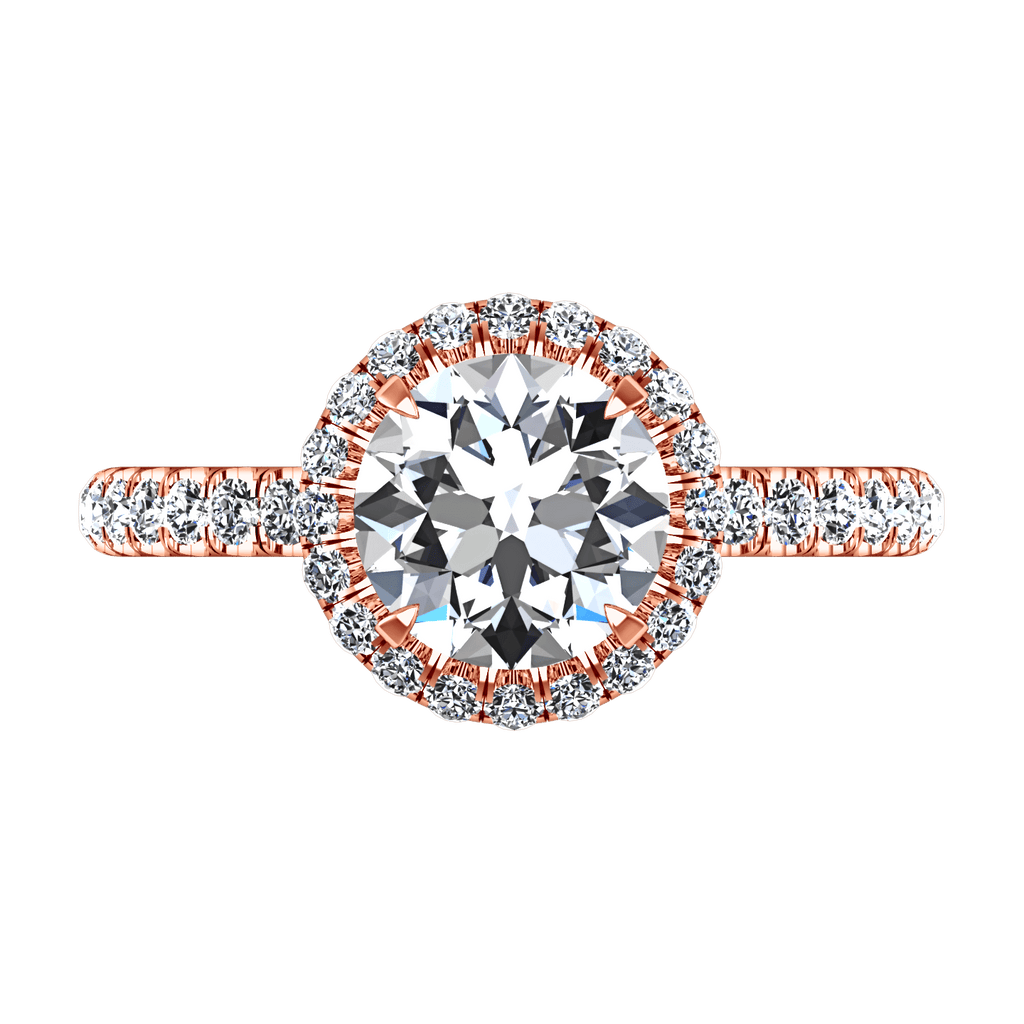 Halo Diamond Engagement Ring Clayton 14K Rose Gold engagement rings imaginediamonds 
