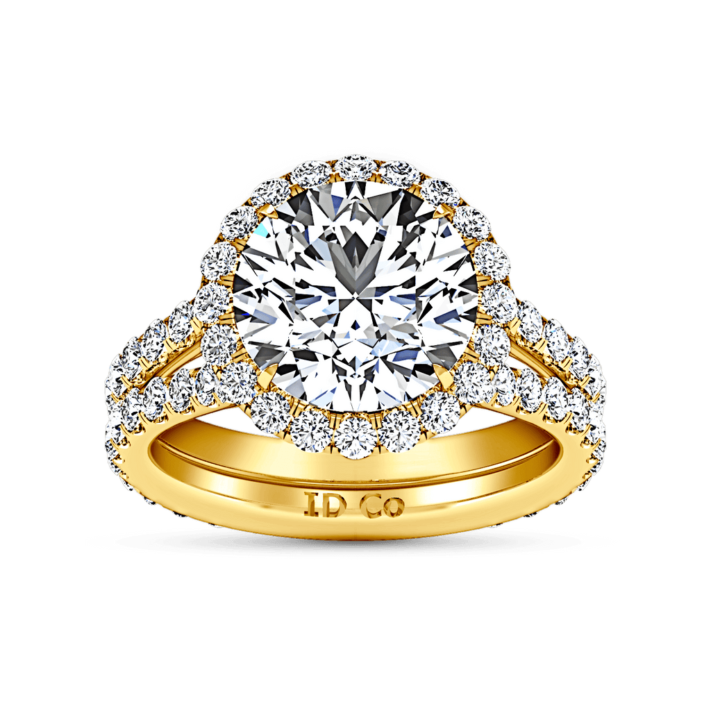 Halo Diamond Engagement Ring Emotion 14K Yellow Gold engagement rings imaginediamonds 