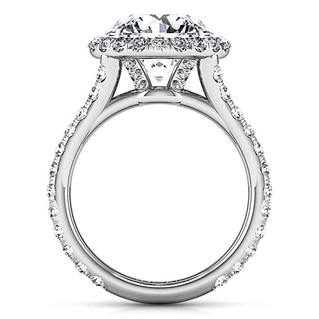 Round Diamond Halo Engagement Ring Emotion 14K White Gold engagement rings imaginediamonds 