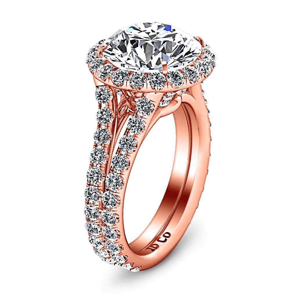 Halo Diamond Engagement Ring Emotion 14K Rose Gold engagement rings imaginediamonds 