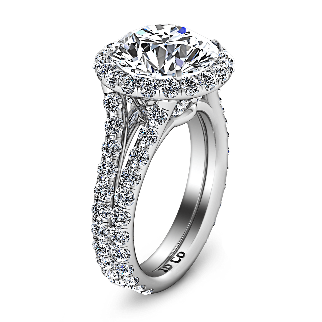 Round Diamond Halo Engagement Ring Emotion 14K White Gold engagement rings imaginediamonds 
