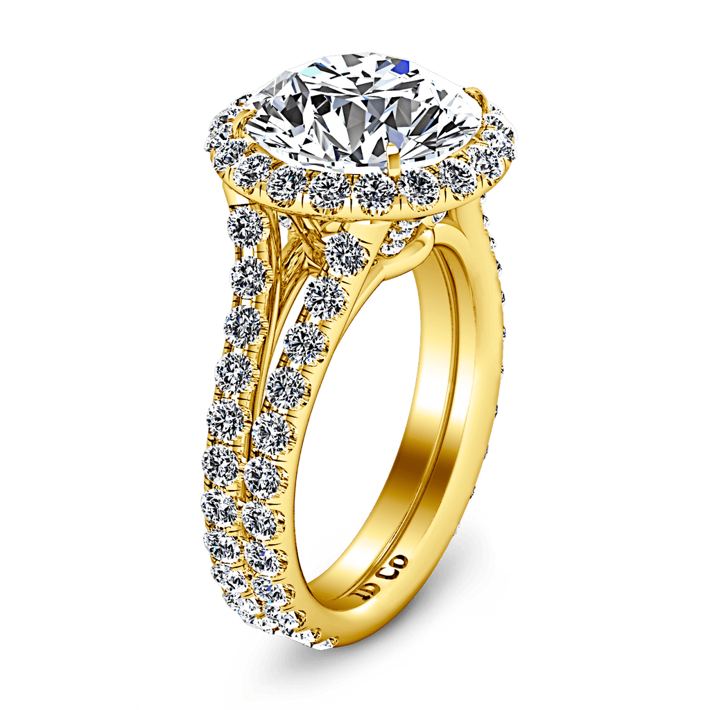 Halo Diamond Engagement Ring Emotion 14K Yellow Gold engagement rings imaginediamonds 