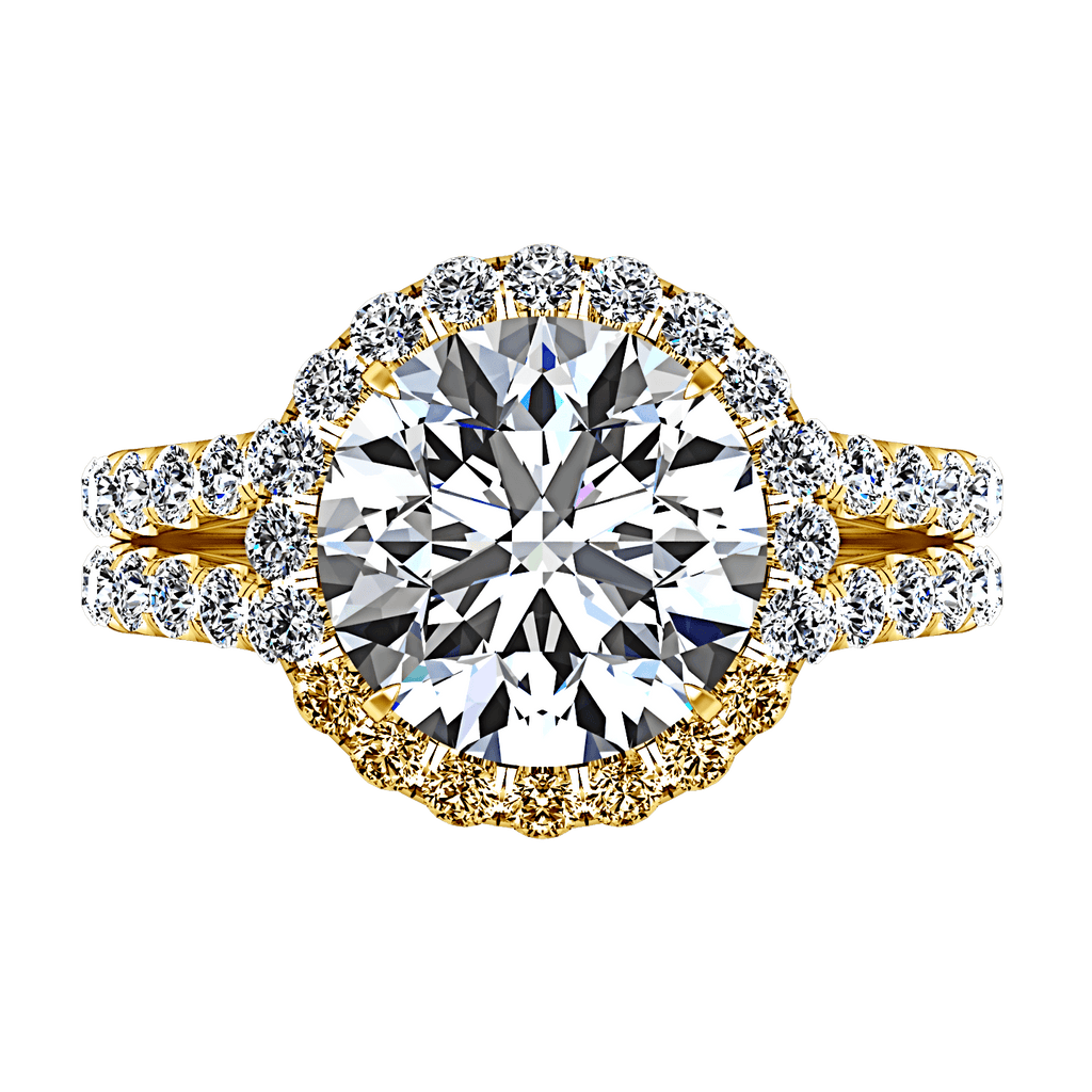 Halo Diamond Engagement Ring Emotion 14K Yellow Gold engagement rings imaginediamonds 