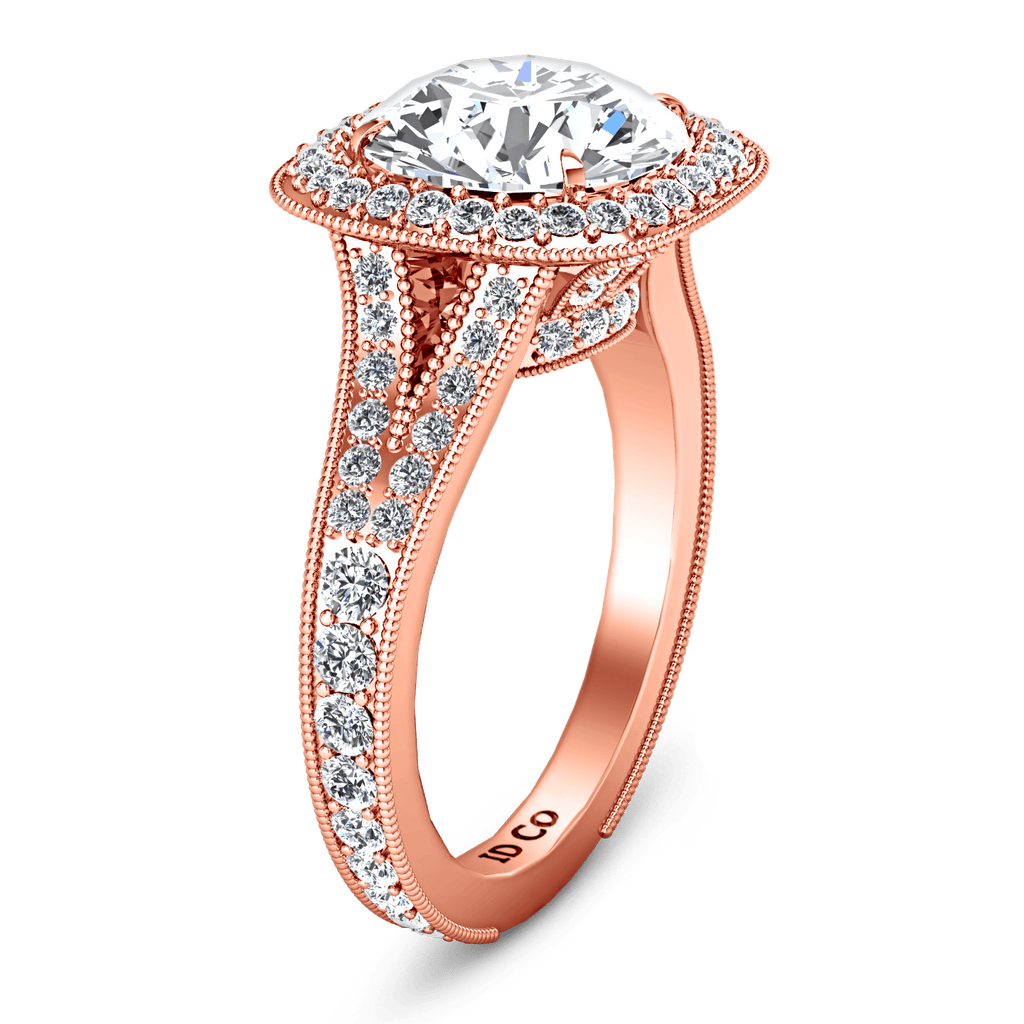 Halo Diamond Engagement Ring Anthea 14K Rose Gold engagement rings imaginediamonds 