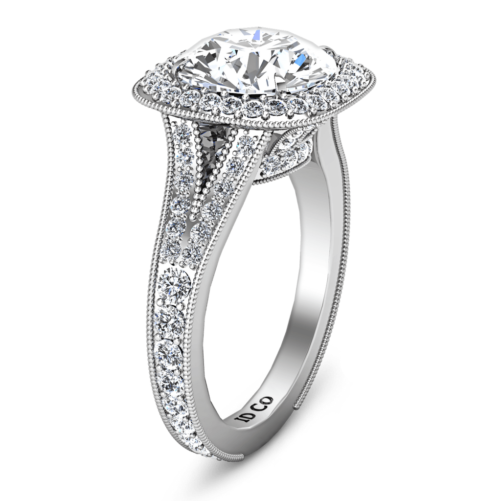 Round Diamond Halo Engagement Ring Anthea 14K White Gold engagement rings imaginediamonds 