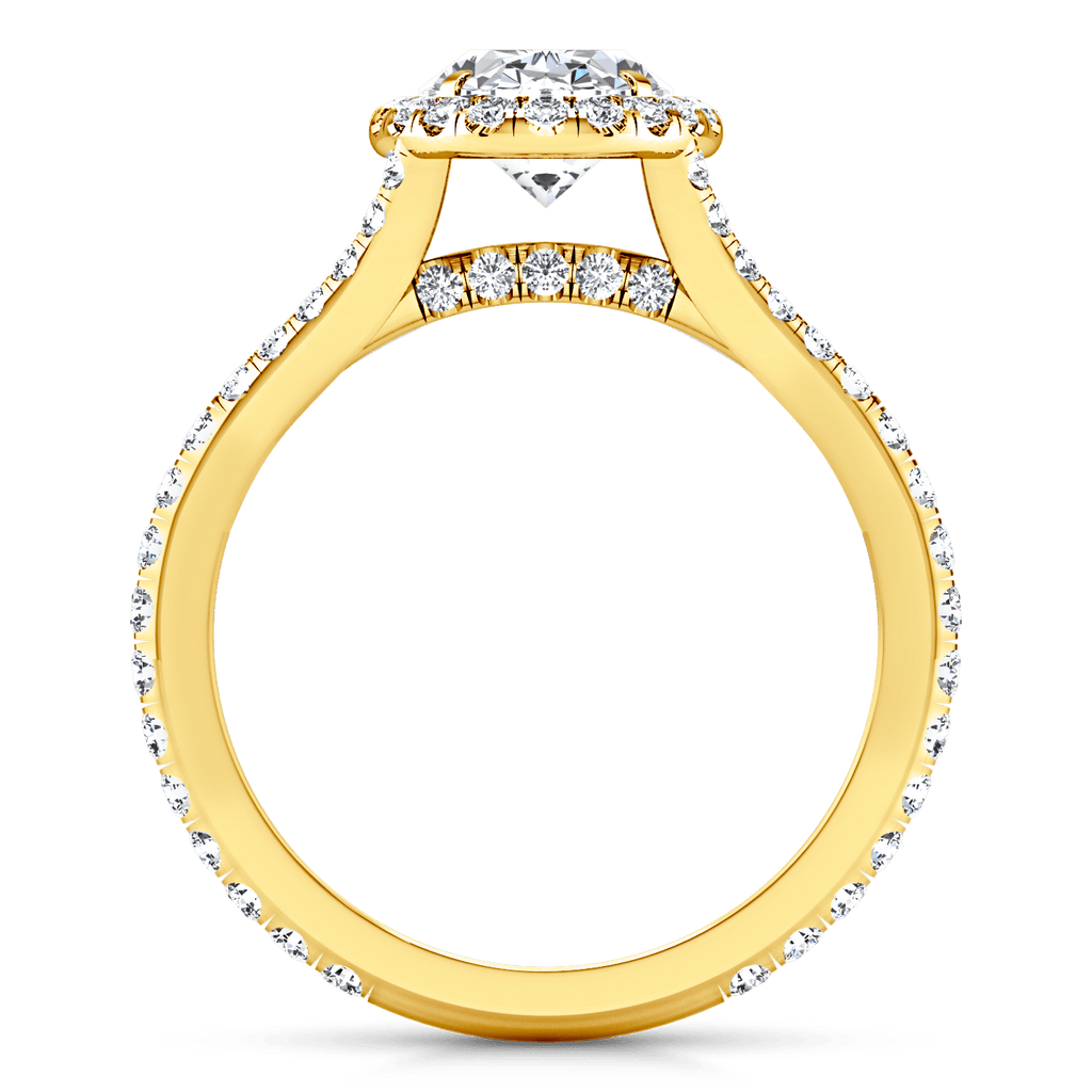 Halo Diamond Oval Engagement Ring Melody 14K Yellow Gold engagement rings imaginediamonds 